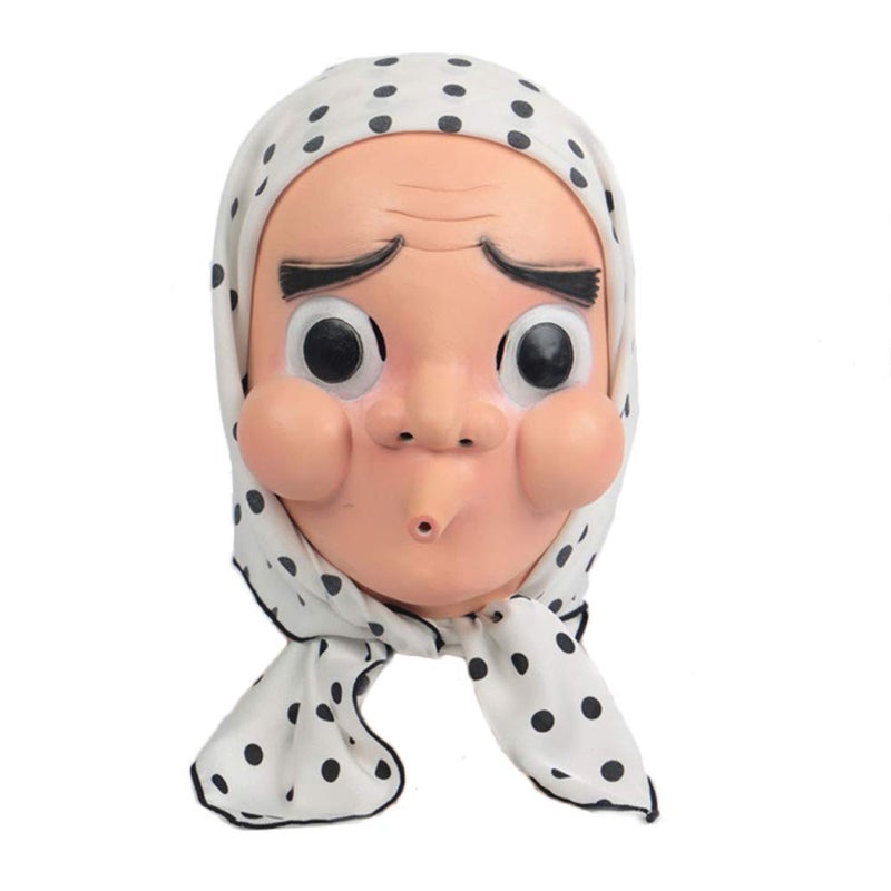 JCvCX Cosplay Funny Full Face Tengu Mask with Headscarf Latex Masque - Image 1